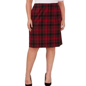 CeCe Plus Size Plaid Skirt Black and Red Size 24W NWT